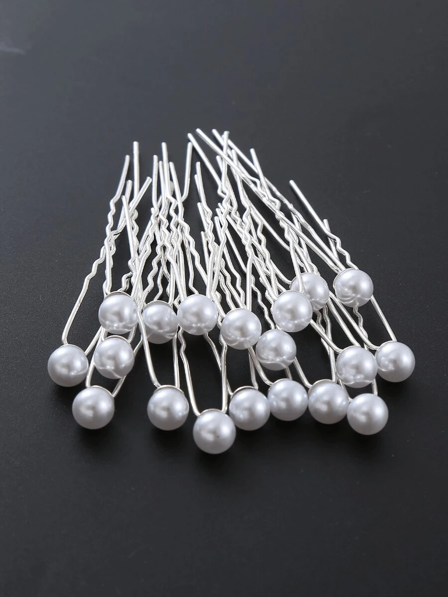 10/20pcs Women Handmade Pearl New Bride Headpieces, Hairpins, U-Shaped Bun Clips, Simple & Versatile Hairstyle Accessories For Wedding, School, Daily Wear, Buns