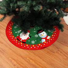 1 Pezzo Albero Di Natale Con Gonna Con Stampa Di Babbo Natale E Pupazzo Di Neve, Decorazione Per Festa Del Festival, Da Usare In Interno/esterno, Su Alberi Piccoli Per Scrivania, Decorazione Natalizia