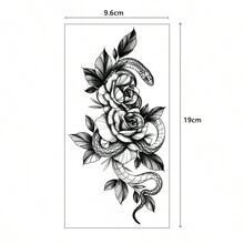 20pcs Realistic Snake Temporary Tattoos With Designs Of Flowers, Tigers And Scorpions, Waterproof, For Body Art Decorating On Women/men's Face/arm/leg