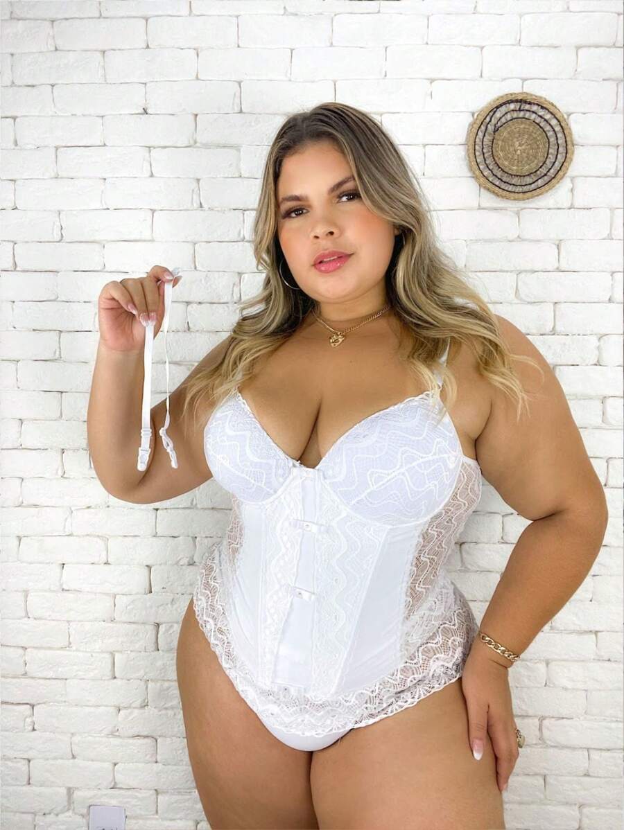 Plus Size Sexy Lingerie - White - View 1