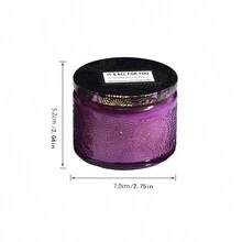 1pc Aromatherapy Scented Candle In Red Relief Glass Cup For Festival, Home Decor, Creative Birthday Gift - Purple - View 6