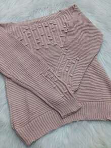 Women Sweaters - 淺粉色 - 查看 2