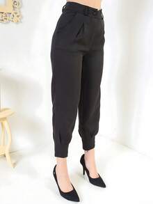 Women Pants - 黑色 - 查看 4