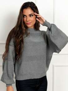 Women Knit Tops - 深灰色 - 查看 1