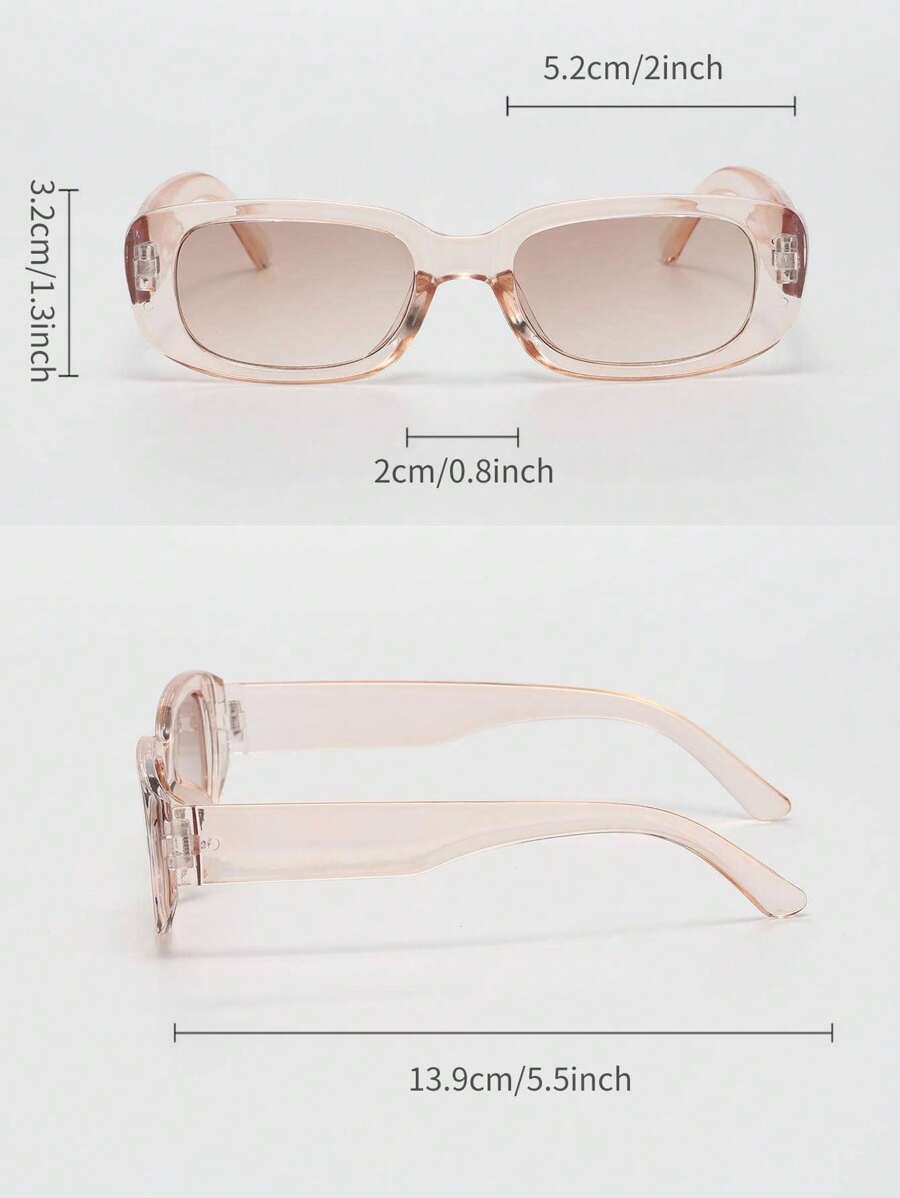 1pair Ladies' Square Plastic Frame Decor Sunglasses Cute Sunglasses
