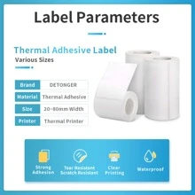 DETONGER 3Rolls 30x20mm Thermal Adhesive Label Waterproof Oilproof Tear-Resistant Scratch-Resistant  Home And Commercial Usecommercial Use Organization Storage Tag Food Printer Paper Name Sticker For P1/DP26 Printer - Size 30x20mm - View 4
