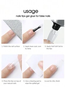 Medium Stiletto False Nails-550pcs Soft Gel Nail Tips 11 Sizes Pre-Buff Press On Nails Full Cover Acrylic Nail Tips With Case Professional Nail Extension Tools Nail Supplies - Clear - View 9