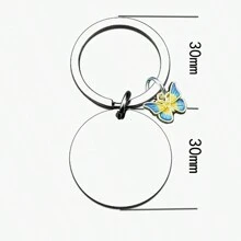 1 件男女通用不銹鋼蝴蝶形狀鑰匙扣,漸變色,diy 美式風格聖誕節和情人節禮物送給最好的朋友 - 銀色 - 查看 3