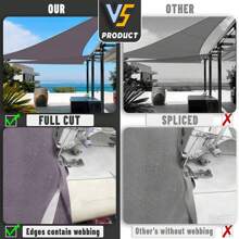 LOVE STORY 10' X 13' Sun Shade Sail Rectangle UV Block Sunshade Canopy For Outdoor Patio Backyard Garden - Dark grey - View 6