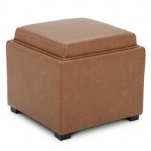 CHITA Storage Stool Ottoman, Foot Rest Stool Seat - 駝色 - 查看 2