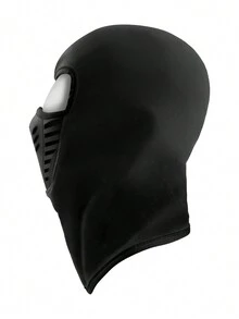 冬季保暖針織戶外滑雪單車帽,附面部護護罩 - 黑色 - 查看 3