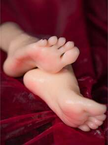 Veikmv Silicone Foot Mannequin Women Fake Foot Model Display Filming Props right foot - Army Green - View 2