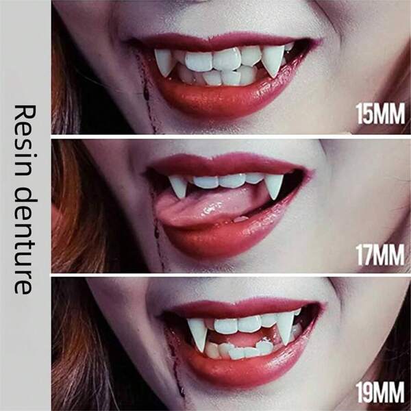 1pc Canine Teeth/ Dental Adhesive And English Instruction, False Teeth