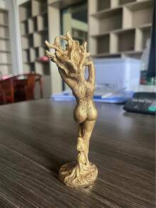 1個森林女神樹脂雕像花園雕塑家居裝飾藝術收藏品,批發 - 棕色 - 查看 4