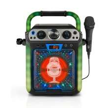 Groove Cube Hype Bluetooth, Stand Alone Karaoke Machine, LED Lights, SML712BK, Black - Black - View 5