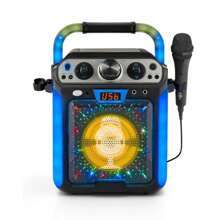 Groove Cube Hype Bluetooth, Stand Alone Karaoke Machine, LED Lights, SML712BK, Black - Black - View 3