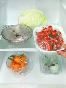 100入/袋一次性食品蓋,廚房冰箱水果食品保護防塵碗杯蓋袋,可重複使用的塑料彈性碗蓋,帶有彈性的食品儲存蓋殘留物碗蓋,家庭戶外野餐塑料包裝袋覆蓋保持你的食物新鮮和安全!午餐袋保溫便攜式學校午餐盒多功能野餐袋