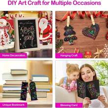 100pcs Rainbow Scratch Art Set - Diy Children And Adults Christmas Toy Gift Set