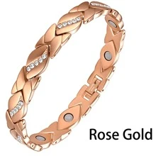 1pc Vintage Stunning Magnetic Bracelet, Embedded With Rhinestones - one-size - View 3