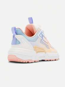 Balabala 1 par de zapatillas deportivas para niñas con hebilla giratoria y diseño cromático, parte superior de malla transpirable antideslizante y resistente al desgaste, adecuadas para todas las estaciones - Multicolor - Ver 2