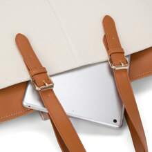 Laptop Tote Bag For Women, Laptop Purse Bag 15.6 Inch Computer Bag, Work Tote Bag Briefcase Business Handbags Valentines Gift - 杏色 - 查看 3