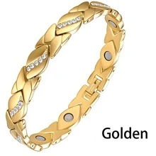 1pc Vintage Stunning Magnetic Bracelet, Embedded With Rhinestones - one-size - View 2