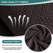 Stretch Recliner Sofa Covers, Reclining Couch Covers With Pockets, Jacquard Reclining Sofa Covers Soft Washable Furniture Protector With Elastic Bottom - 巧克力棕 - 查看 6