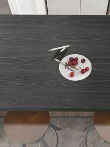 1 Roll Black & Gray Vintage Wood Grain Contact Paper, Self-Adhesive Waterproof Wallpaper For Cabinet, Wall, Furniture, Kitchen Counter, 15.76 Inch Wide, Stickers, Wall Decal, Vinyl Decal For Home Decorations, Spring Decoration Items Refresh Your Home, Festival Decoration Stickers Gifts Birthday Graduation - Black - View 4