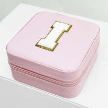 1入時尚個性化旅行珠寶盒，防水且便攜，粉色，帶有初始儲存，生日禮物，母親節禮物，畢業禮物，伴娘禮物 - 粉色 - 查看 27