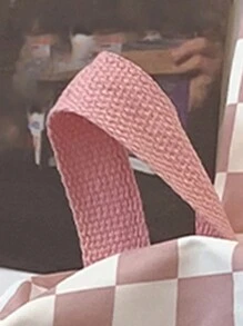 1pc Fashionable Multi-Function Bicolor Plaid Nylon Backpack, Waterproof Minimalist Schoolbag With Large Capacity, Suitable For Teens, Boys & Girls, Casual Travel