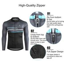 LAMEDA Áo đạp xe lưới thoáng khí cho nam, thiết kế 3 túi có khóa kéo toàn bộ, vải mềm, chống nhăn, thích hợp cho đạp xe, tập luyện, đi bộ đường dài, hoạt động ngoài trời - Xám - Xem 4