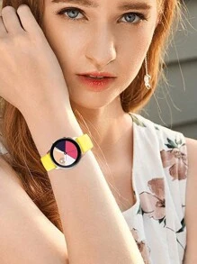 1 条男女通用硅胶运动手表表带 20/22 毫米 兼容三星 Galaxy Watch Active/Active 2/4/5/6 作为返校学生的礼物 - 黃色 - 查看 3