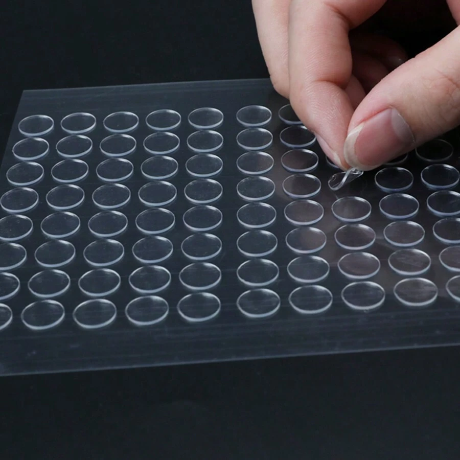 80片/1张双面无痕胶带，高粘度透明圆形胶点，非常适合固定玩具、汽车模型、海报、亚克力等，直径：1厘米