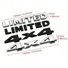 Car 4 X 4 +Limited Chrome 3D Decal Emblem Sticker Nameplate Badge Decoration - Silver - View 2