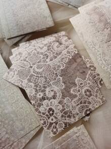 1pack 50 Sheets Vintage Lace Background Decorative Paper Material For Diy Scrapbooking Back To School