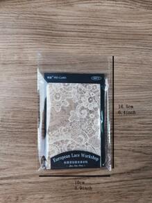 1pack 50 Sheets Vintage Lace Background Decorative Paper Material For Diy Scrapbooking Back To School