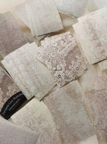 1pack 50 Sheets Vintage Lace Background Decorative Paper Material For Diy Scrapbooking Back To School