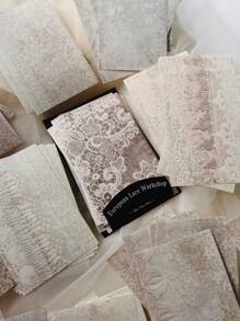 1pack 50 Sheets Vintage Lace Background Decorative Paper Material For Diy Scrapbooking Back To School