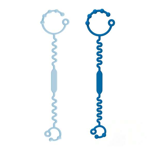 2 pièces/set Sangle de sécurité bébé bleu ciel, jouet en silicone pour poussette, chaise haute, siège de voiture, pour bébés garçons et filles