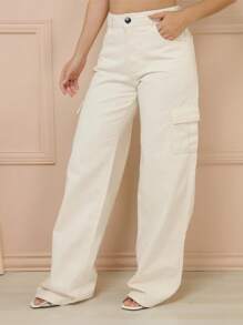 Women Jeans - Màu be - Xem 2