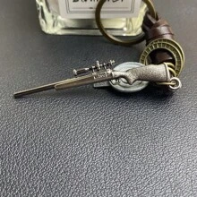 1pc Men's Retro M700 Rifle Shaped Car Keychain Pendant, Suitable For Daily Use At Home - Bronze - View 4