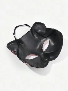 1pc Universal Multicolor Glitter Pp Decorated Halloween Shiny Cat Mask, Suitable For Parties And Masquerade - Multicolor - View 3