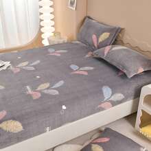 1 件柔软厚实法兰绒床笠，珊瑚绒，毛绒光滑质地，可机洗，秋冬季必备床上用品 - 彩色 - 查看 6