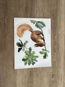 Squirrel Print Wall Sticker, Stickers, Wall Decal, Vinyl Decal For Home Decorations, Spring Decoration Items Refresh Your Home, Rama Decoration Stickers Gifts Birthday Graduation - Multicolor - View 7