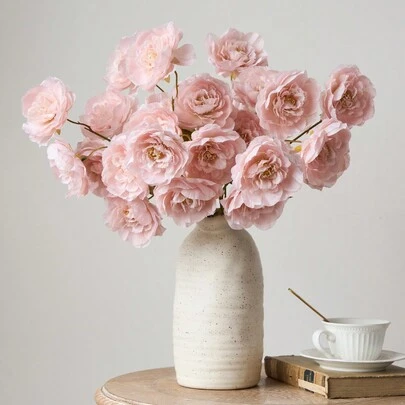 1/3/6支装仿真丝牡丹花，长茎，适用于婚礼、庆典装饰、DIY插花、客厅、卧室、餐厅家居装饰、生日礼物、毕业典礼、返校用品