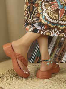 2023 New Arrival Fashionable All-match Non-slip Slippers - Brown - View 5