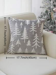 1 Vỏ gối thêu hình cây thông Noel màu xám, dùng để trang trí trong nhà, Vỏ gối trang trí Giáng sinh, Không bao gồm ruột gối - Nhiều màu - Xem 4