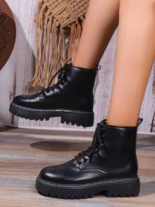 Botas De Motociclista Para Mujeres - Negro - Ver 6