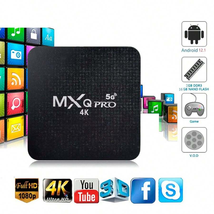 Android 9.0 Tv Box MXQ PRO 4K Quad Core 1GB 8GB Smart Android TV Caja Decodificador - Negro - Ver 1