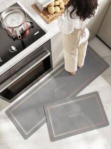 1pc  Style Light Gray Anti-Fatigue Kitchen Floor Mat Made Of Pu Material, Shockproof, Easy To Clean, Gentle On Feet, Relieves Pressure, Scratch-Resistant, Waterproof Home Bathroom Decor Bath Rug Floor Carpet Outdoor Rug Door Mat Fall Decor Bathroom Accessories Back To School Entryway Decor - Light Grey - View 2